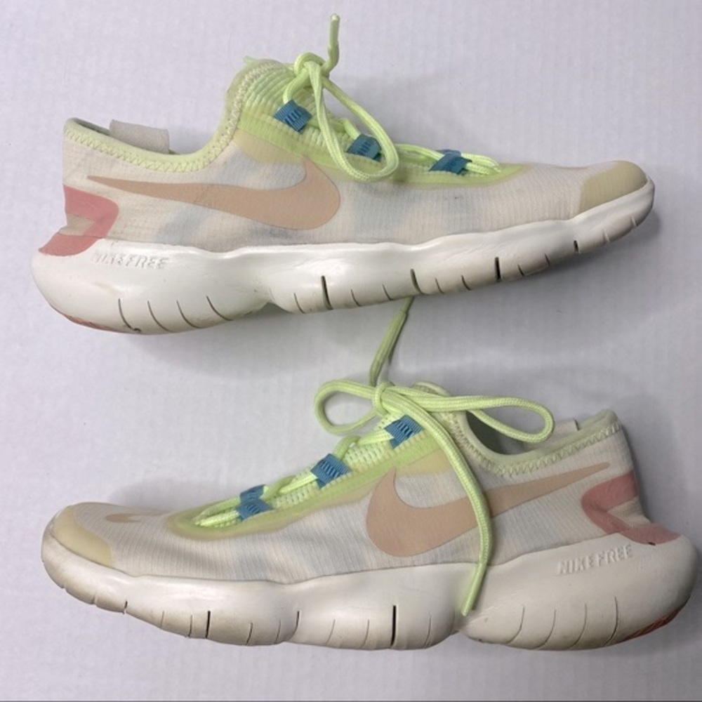 Nike Free RN 5.0 running sneaker shoes size 7 cream pink - Picture 2 of 12